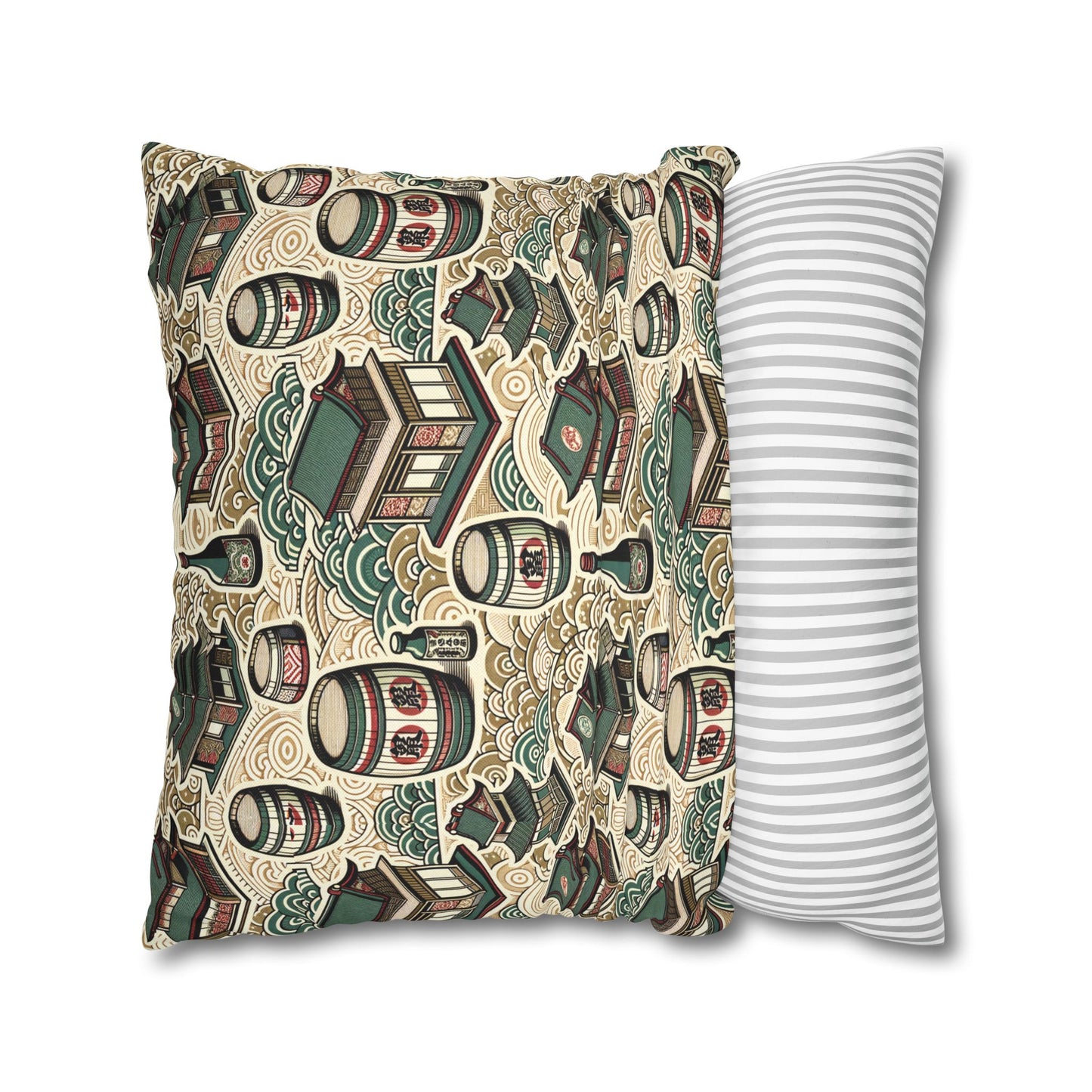 Cultural Artisanal Fusion Contemporary Cultural Elegance Spun Polyester Square Pillowcase - 8404 Design-68