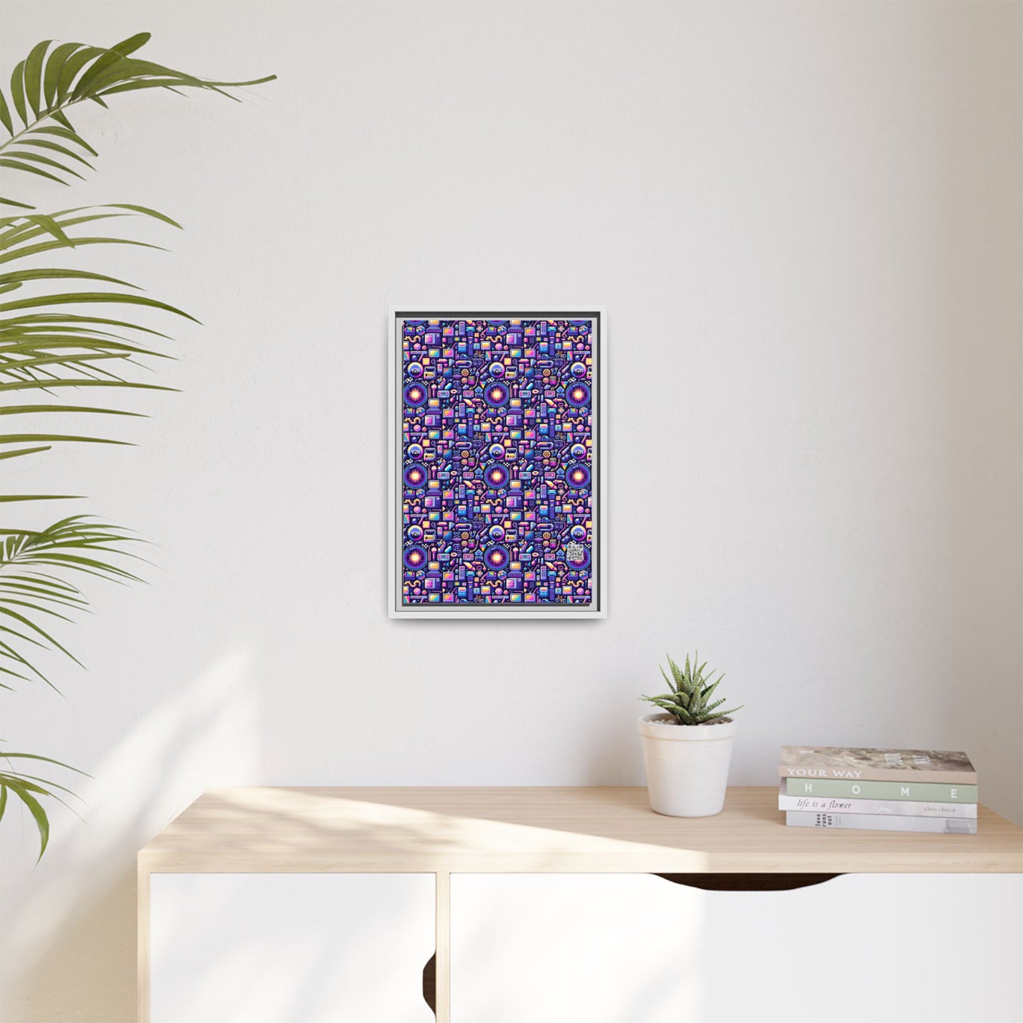 Digital Nostalgia Modern Retro Fusion Matte Canvas, Framed (multi-Color) - 8404 Design-64 B