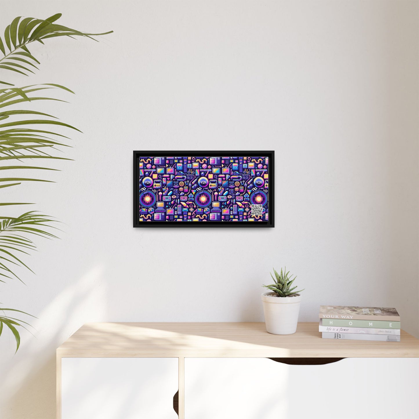 Digital Nostalgia Modern Retro Fusion Matte Canvas, Framed (multi-Color) - 8404 Design-64 B