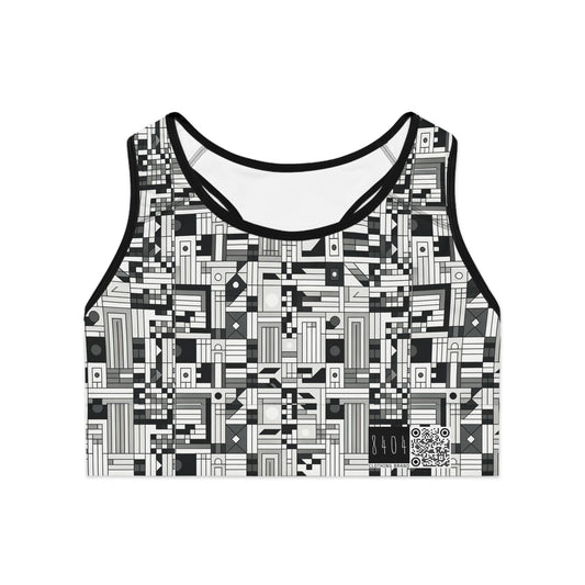 Digital Minimalism Minimalist Tech Sports Bra - 8404 Design-43
