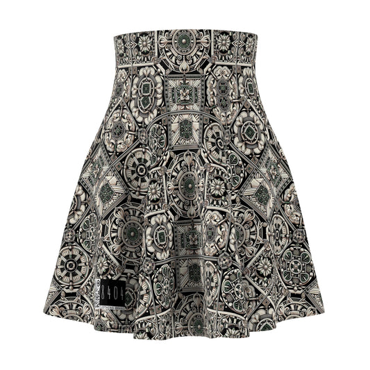 Cyber Garden Party Tech Garden Extravaganza Women's Skater Skirt - 8404 Design-45