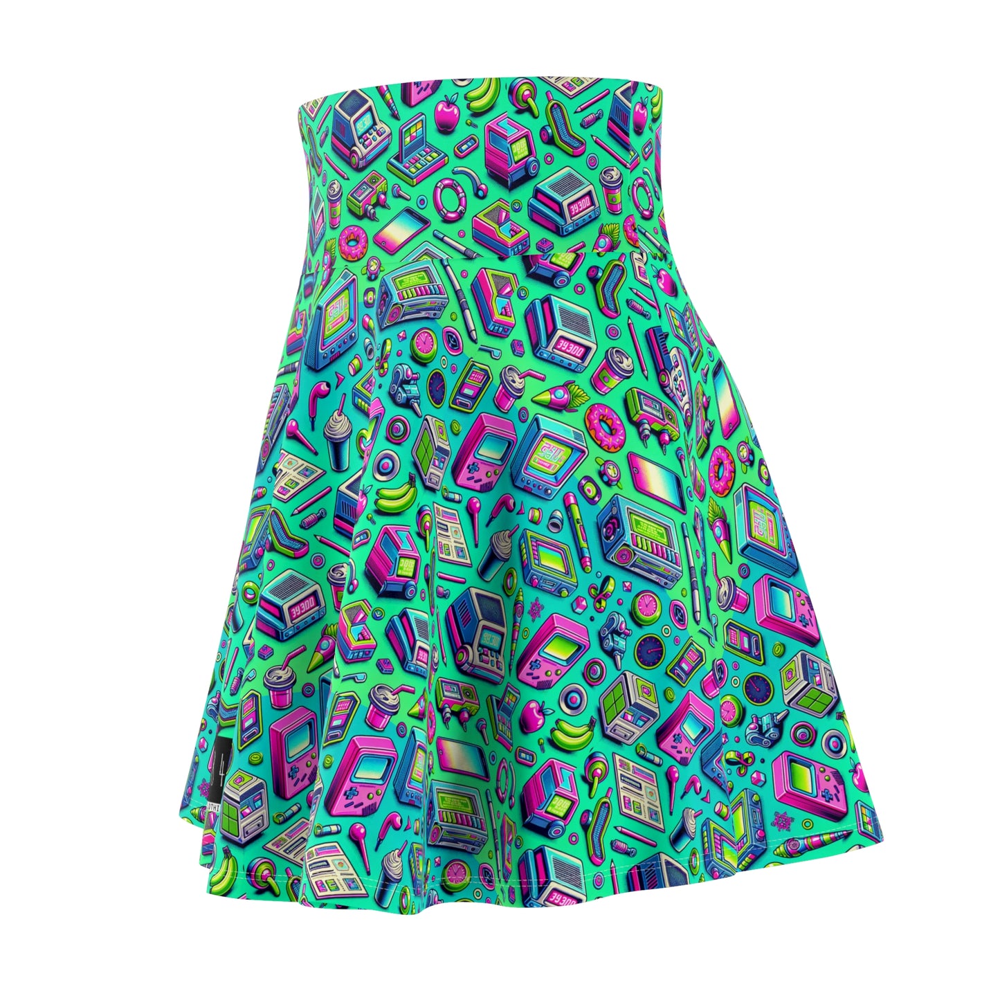 Y2k Revival Nostalgic Futurism Women's Skater Skirt - 8404 Design-48