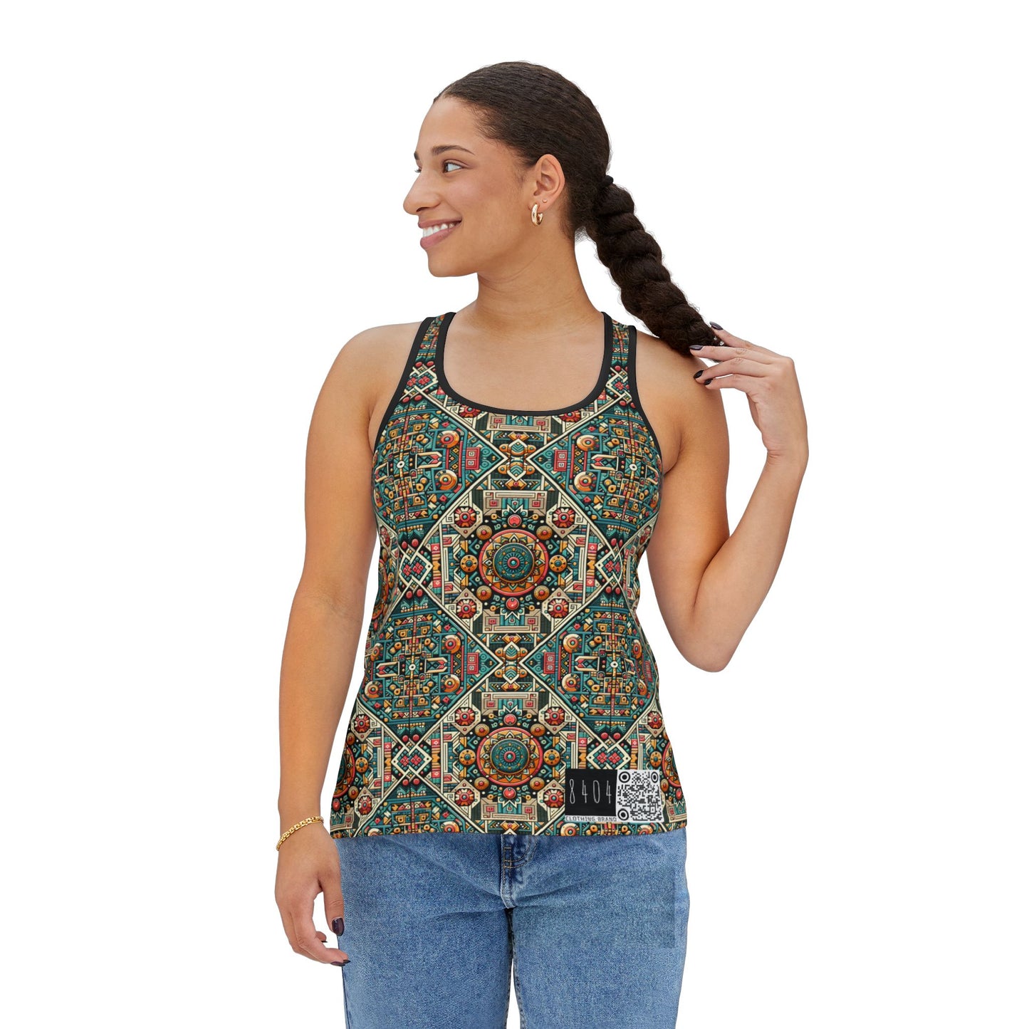Cultural Fusion Tech Blend of Cultural Heritage With Tech-Inspired Elements Women's Tank Top - 8404 Design-74