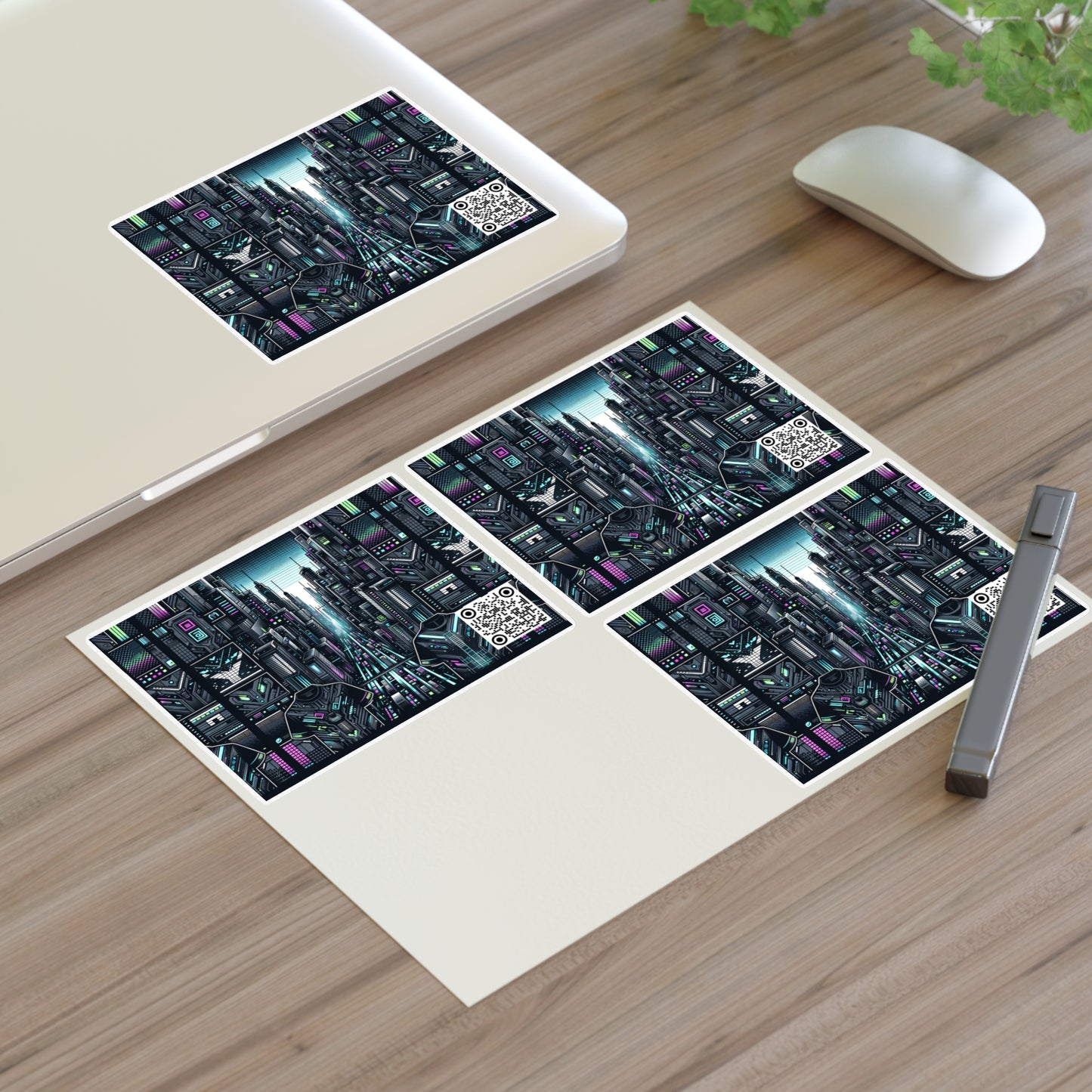 Tech Noir Aesthetics Sleek Tech Streetwear Sticker Sheets - 8404 Design-43
