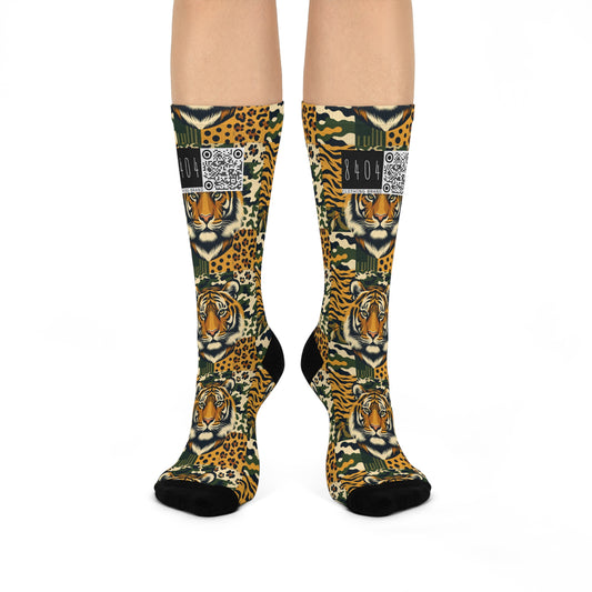 Streetwear Safari Urban Jungle Exploration Cushioned Crew Socks - 8404 Design-64