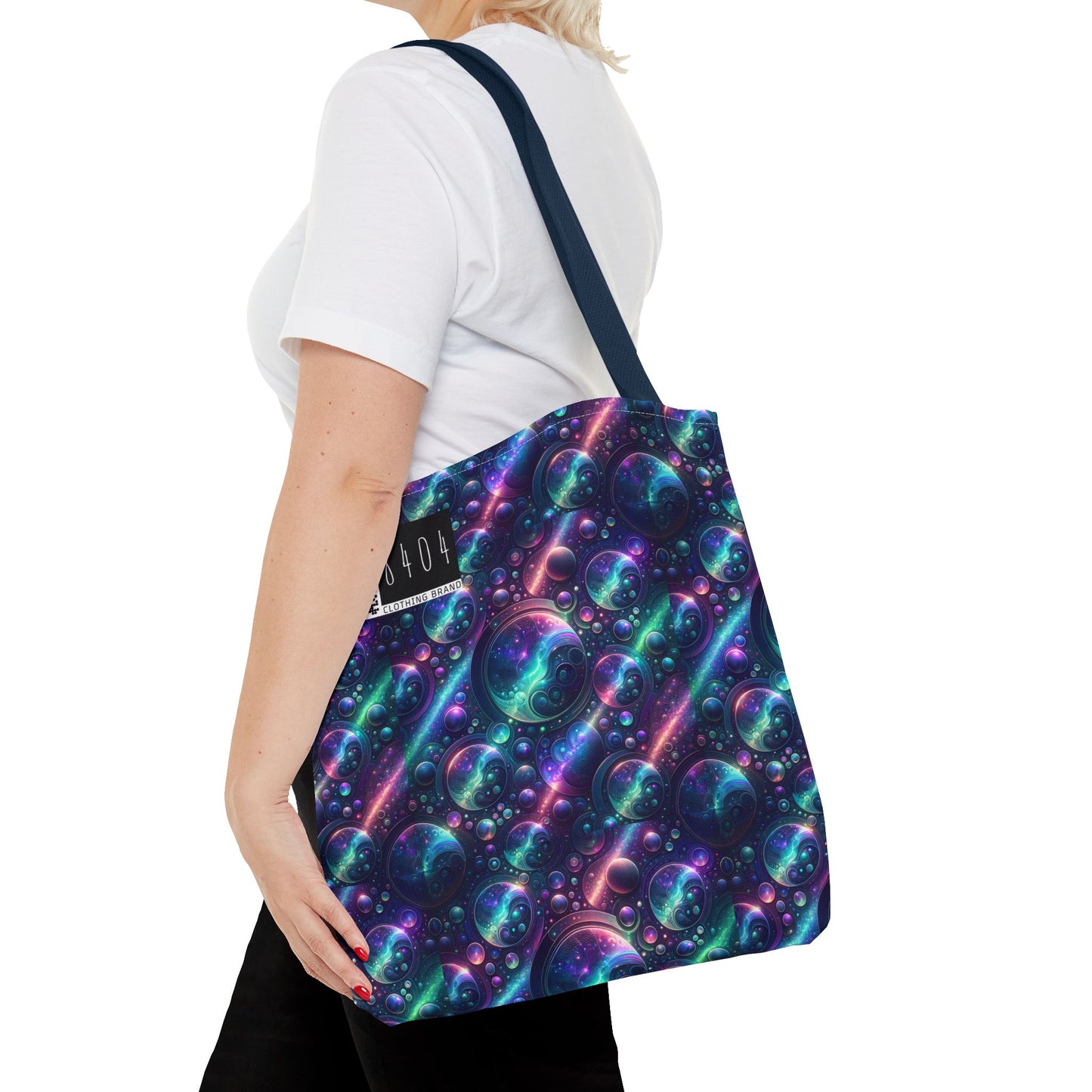 Iridescent Tech Fusion Tech-Forward Streetwear Tote Bag - 8404 Design-51
