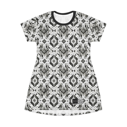 Digital Minimalism Minimalist Tech T-Shirt Dress - 8404 Design-51
