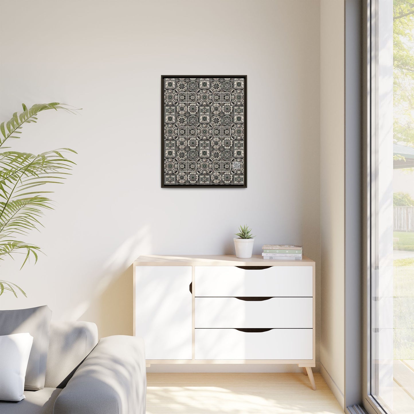 Cyber Garden Party Tech Garden Extravaganza Matte Canvas, Framed (multi-Color) - 8404 Design-45 A