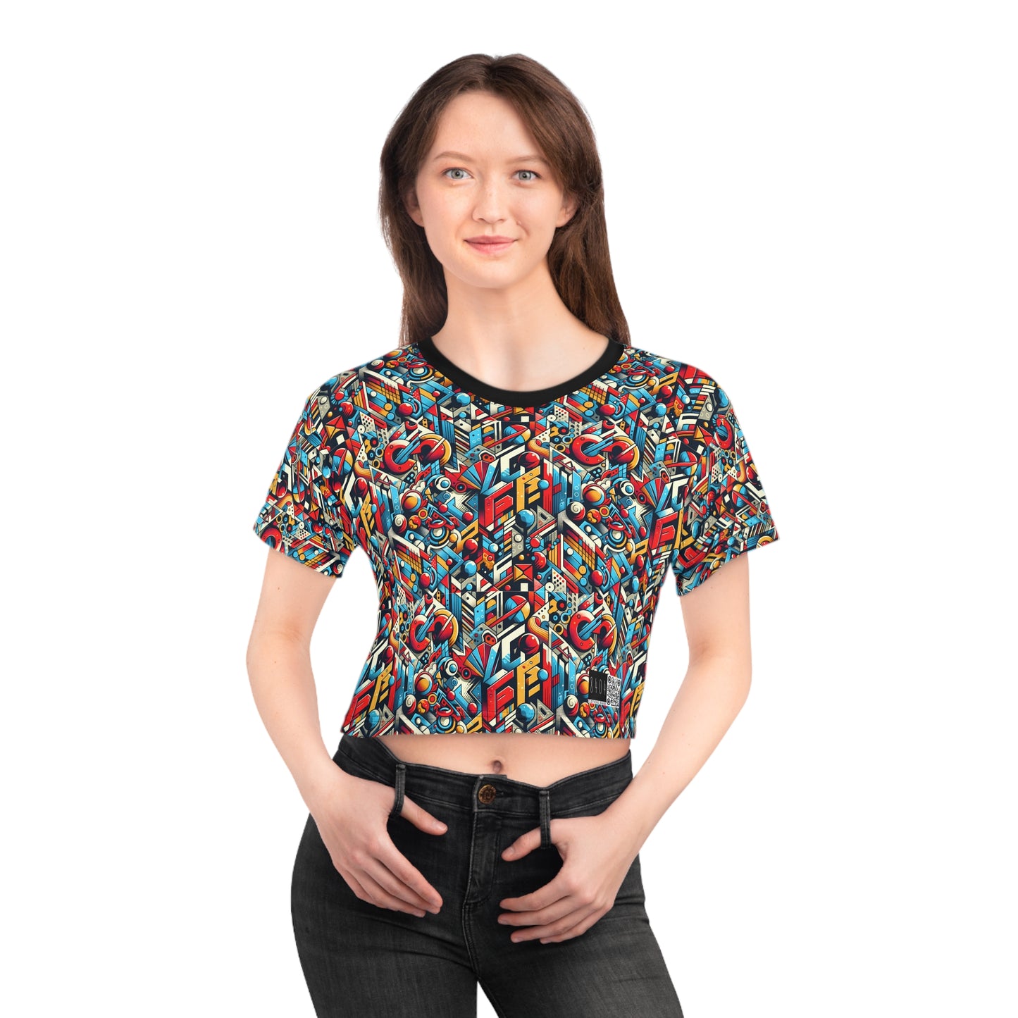 Neo-Traditional Street Art Modern Street Art Fusion Crop Tee - 8404 Design-67