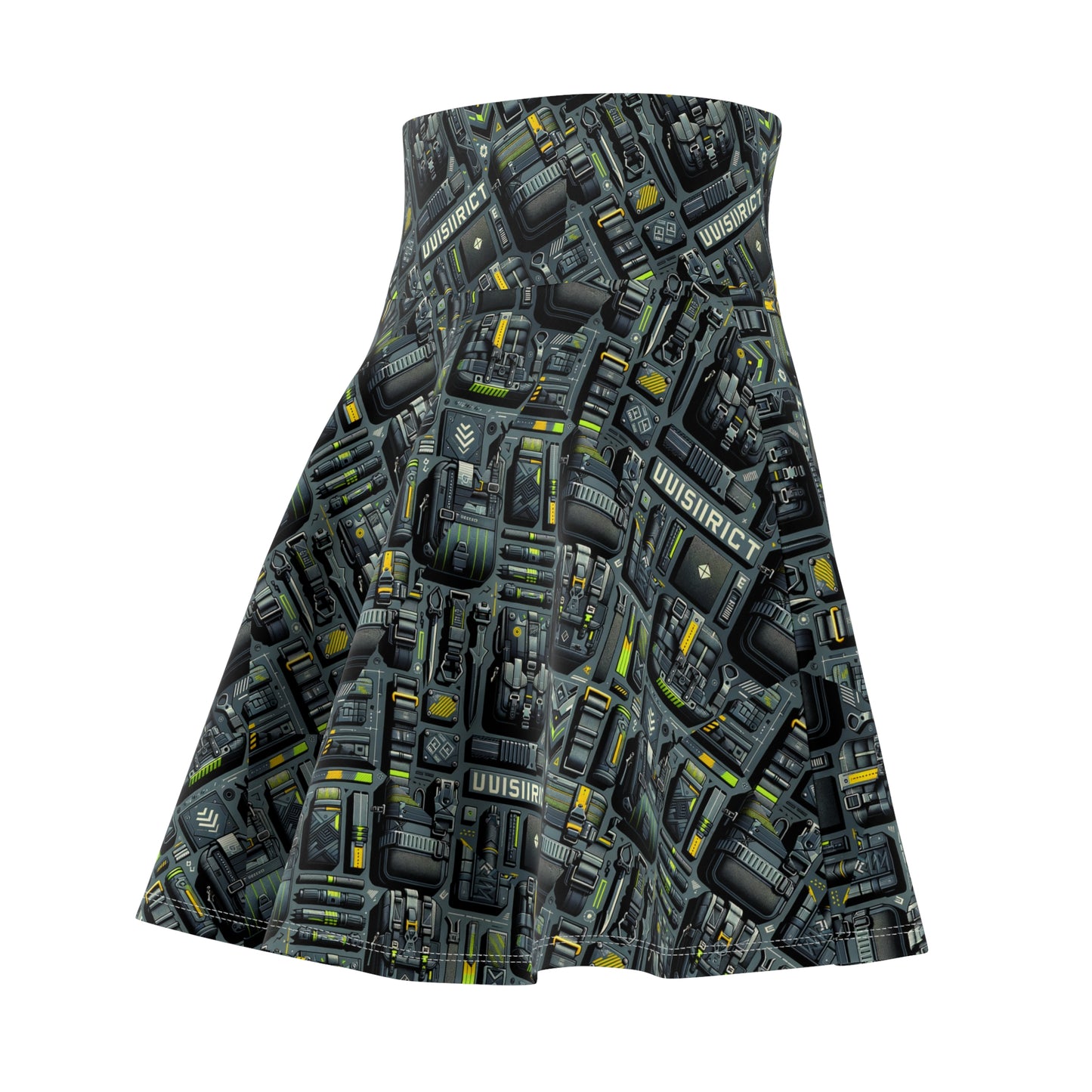 Tech Utility Streetwear Futuristic Tech-Forward Women's Skater Skirt - 8404 Design-47