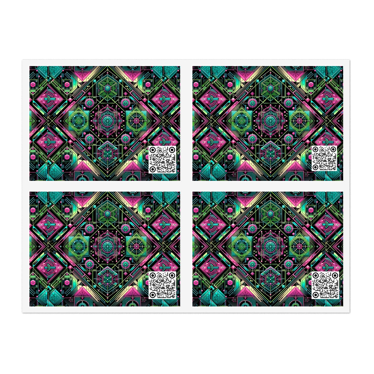 Tech-Infused Graphics Tech-Forward Streetwear Sticker Sheets - 8404 Design-45
