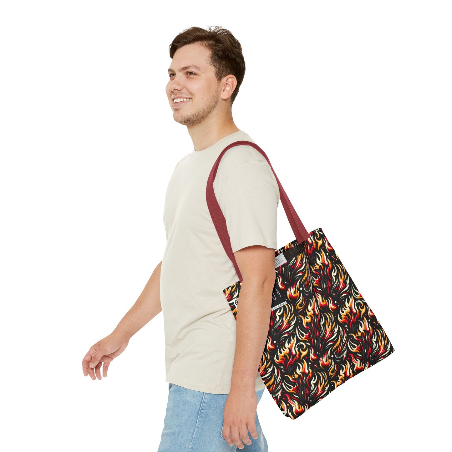Fire & Flames Bold Streetwear Statement Tote Bag - 8404 Design-60