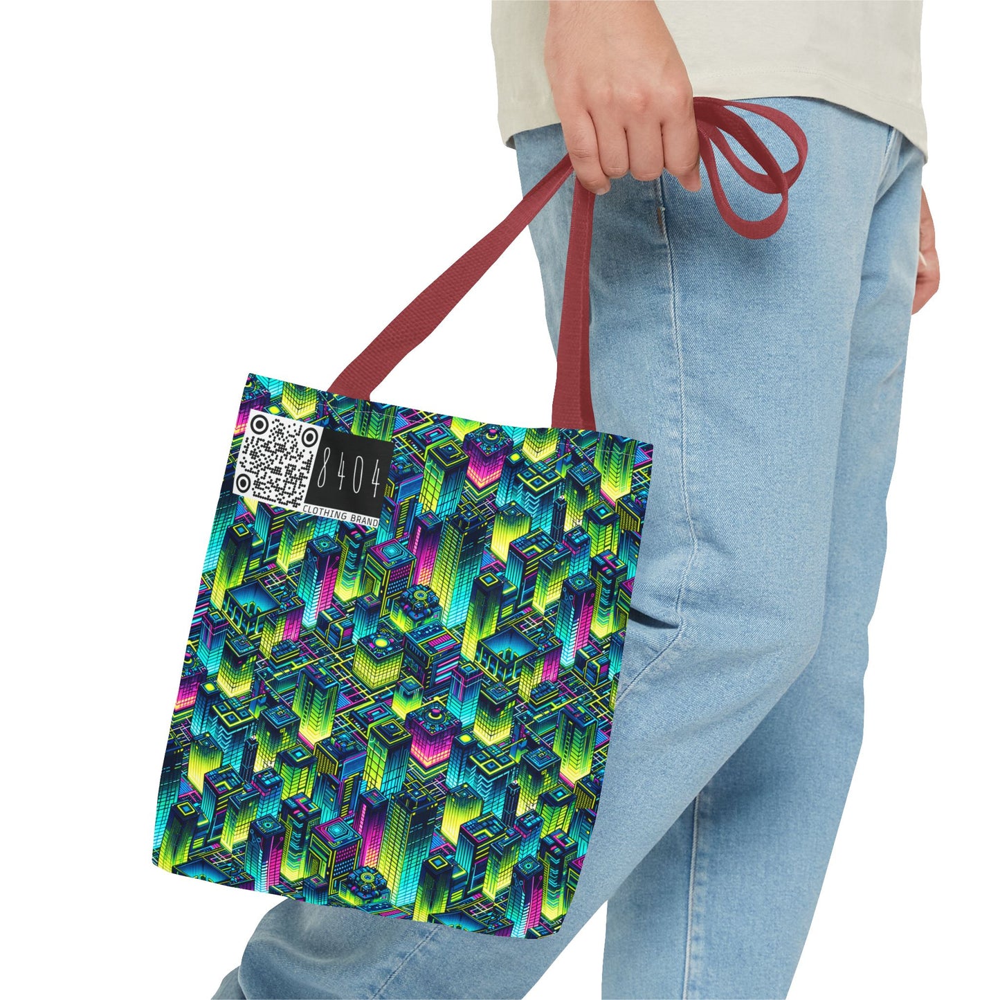 Tech-Infused Neon Tech-Forward Streetwear Tote Bag - 8404 Design-65