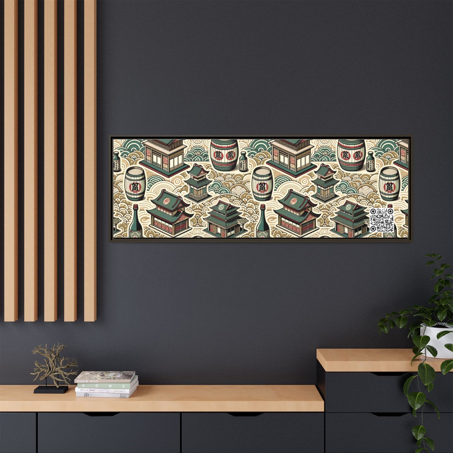 Cultural Artisanal Fusion Contemporary Cultural Elegance Matte Canvas, Framed (multi-Color) - 8404 Design-68 B