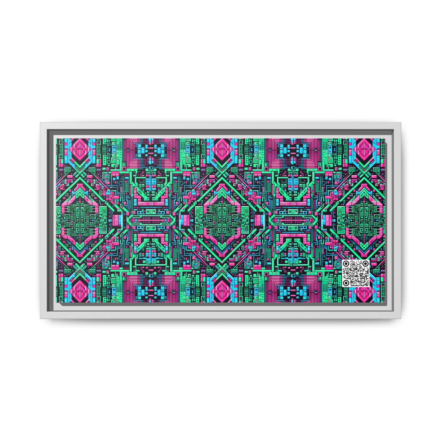 Digital Glitch Vibes Tech-Inspired Streetwear Matte Canvas, Framed (multi-Color) - 8404 Design-71 B