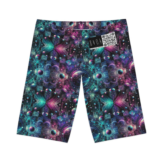 Galactic Hues Tech-Forward Cosmic Fusion Women's Bike Shorts - 8404 Design-59