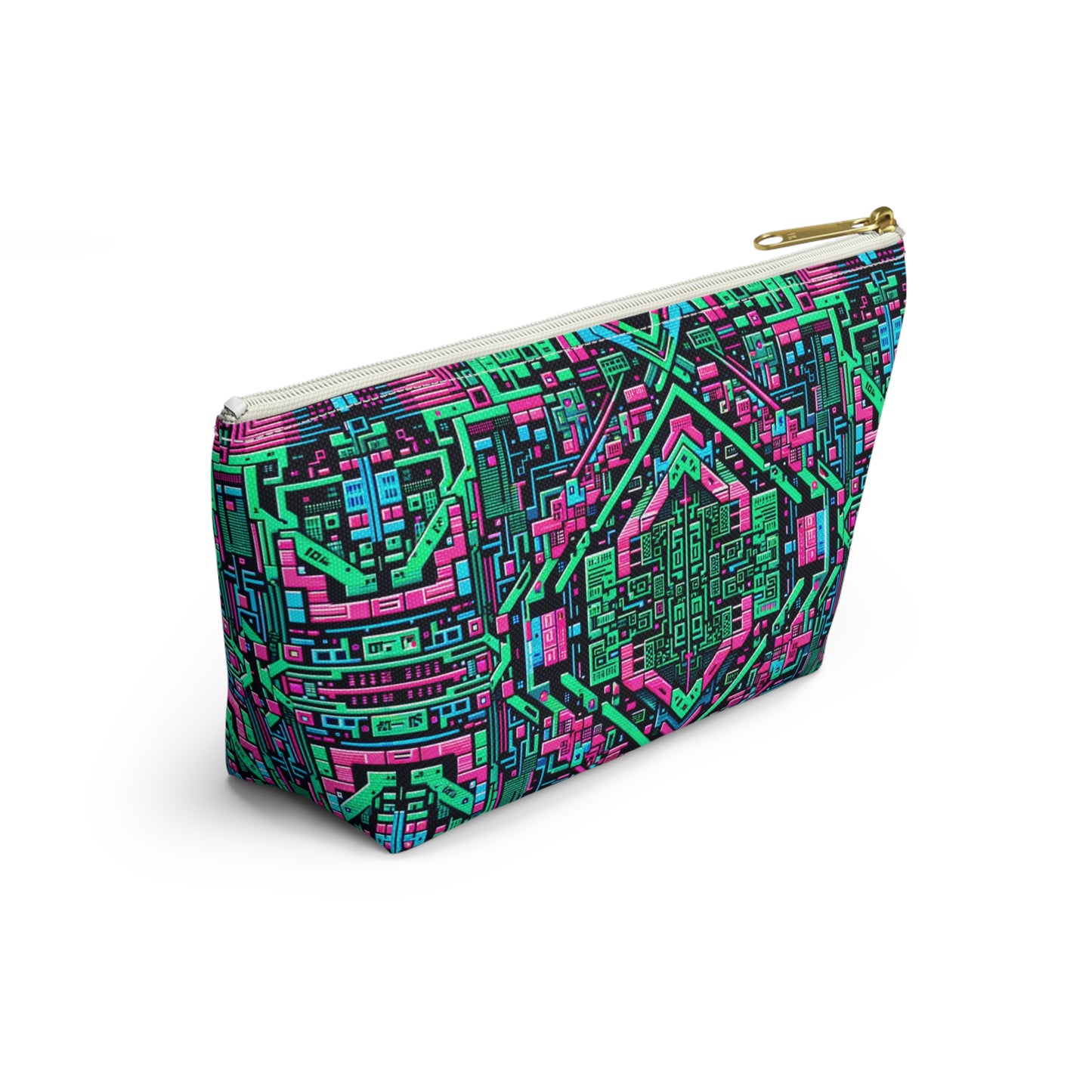 Digital Glitch Vibes Tech-Inspired Streetwear Accessory Pouch W T-Bottom - 8404 Design-71