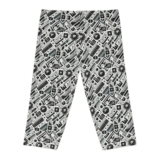 Digital Minimalism Minimalist Tech Women's Capri Leggings - 8404 Design-62