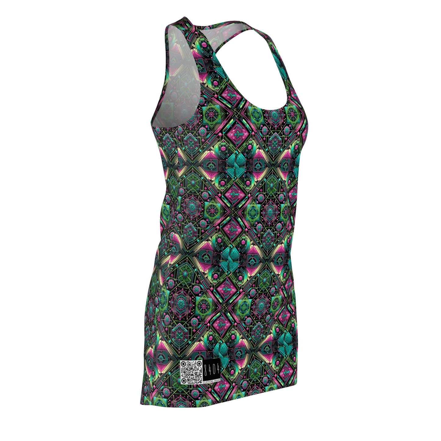 Tech-Infused Graphics Tech-Forward Streetwear Women's Cut & Sew Racerback Dress - 8404 Design-45
