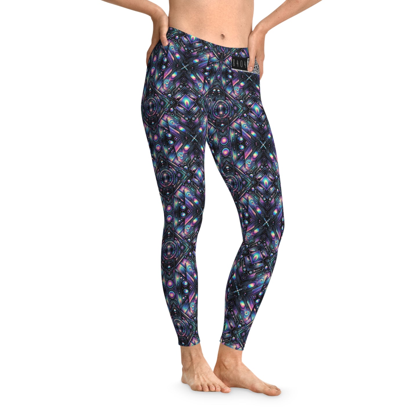 Galactic Hues Tech-Forward Cosmic Fusion Stretch Leggings - 8404 Design-58