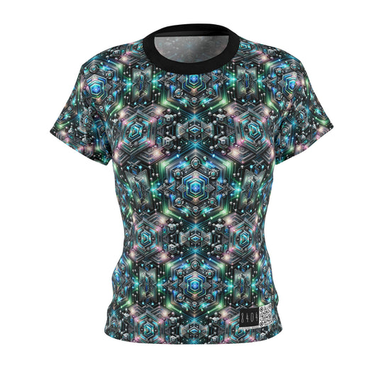 Tech-Infused Futurism Futuristic Tech Women's Cut & Sew Tee - 8404 Design-63