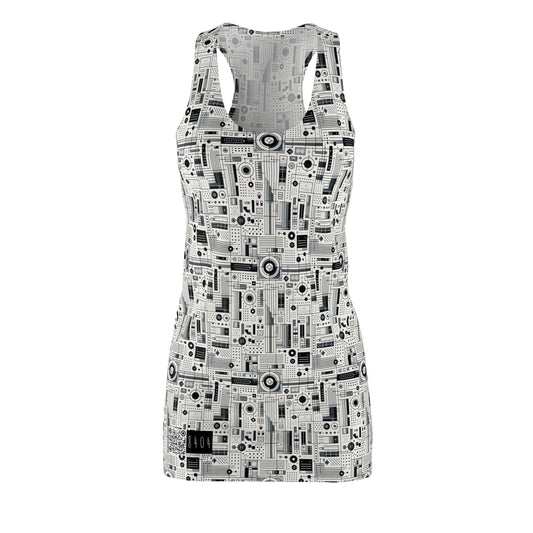 Digital Minimalism Minimalist Tech Women's Cut & Sew Racerback Dress - 8404 Design-53
