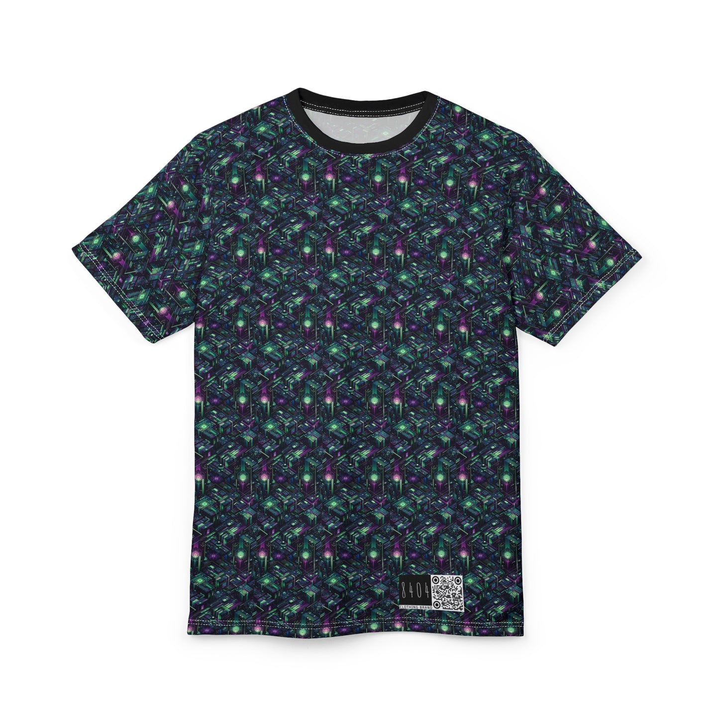 Tech Noir Aesthetics Tech-Forward Urban Dystopia Unisex Cut & Sew Tee - 8404 Design-43