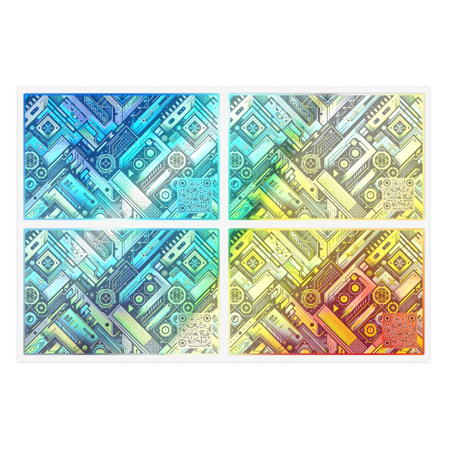 Tech-Infused Neon Tech-Forward Streetwear Sticker Sheets - 8404 Design-52