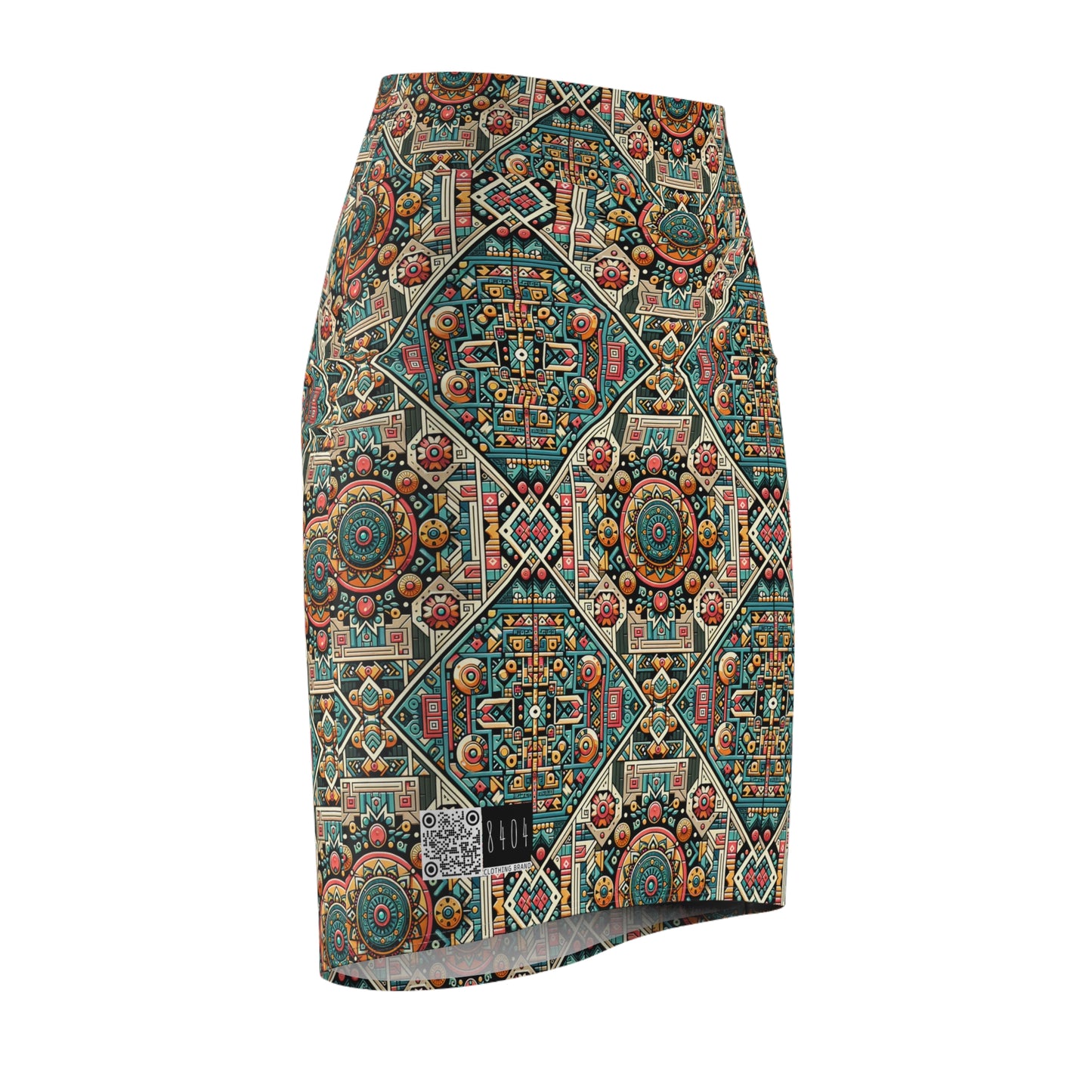 Cultural Fusion Tech Blend of Cultural Heritage With Tech-Inspired Elements Women's Pencil Skirt - 8404 Design-74