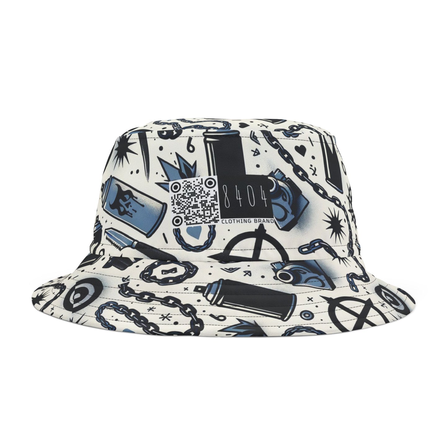 Cultural Rebellion Graphics Edgy and Rebellious With a Hint of Nostalgia Bucket Hat - 8404 Design-57