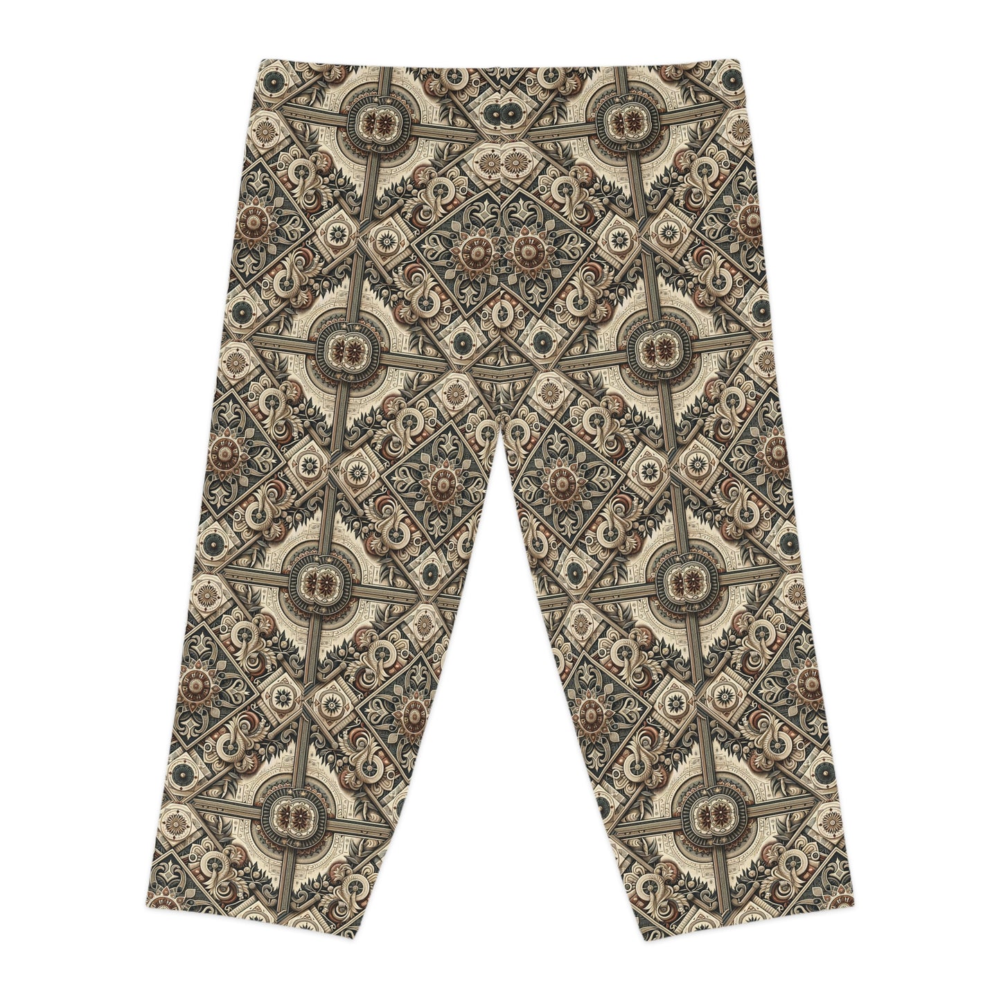 Graphic Workwear Capsule Artisanal Workwear Fusion Women's Capri Leggings - 8404 Design-61