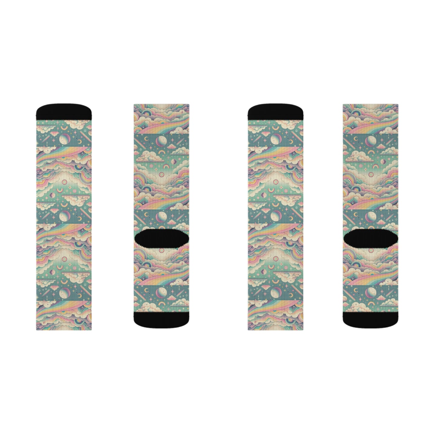 Digital Dreamland Whimsical and Nostalgic Streetwear With a Digital Twist Sublimation Socks - 8404 Design-65