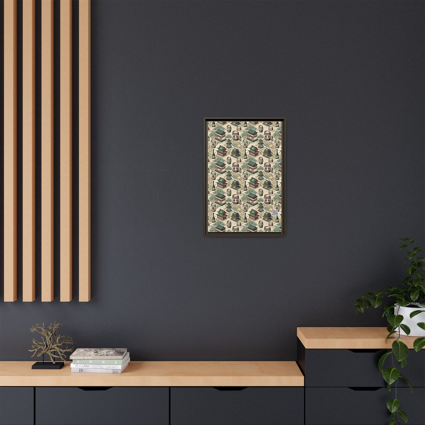 Cultural Artisanal Fusion Contemporary Cultural Elegance Matte Canvas, Framed (multi-Color) - 8404 Design-68 B