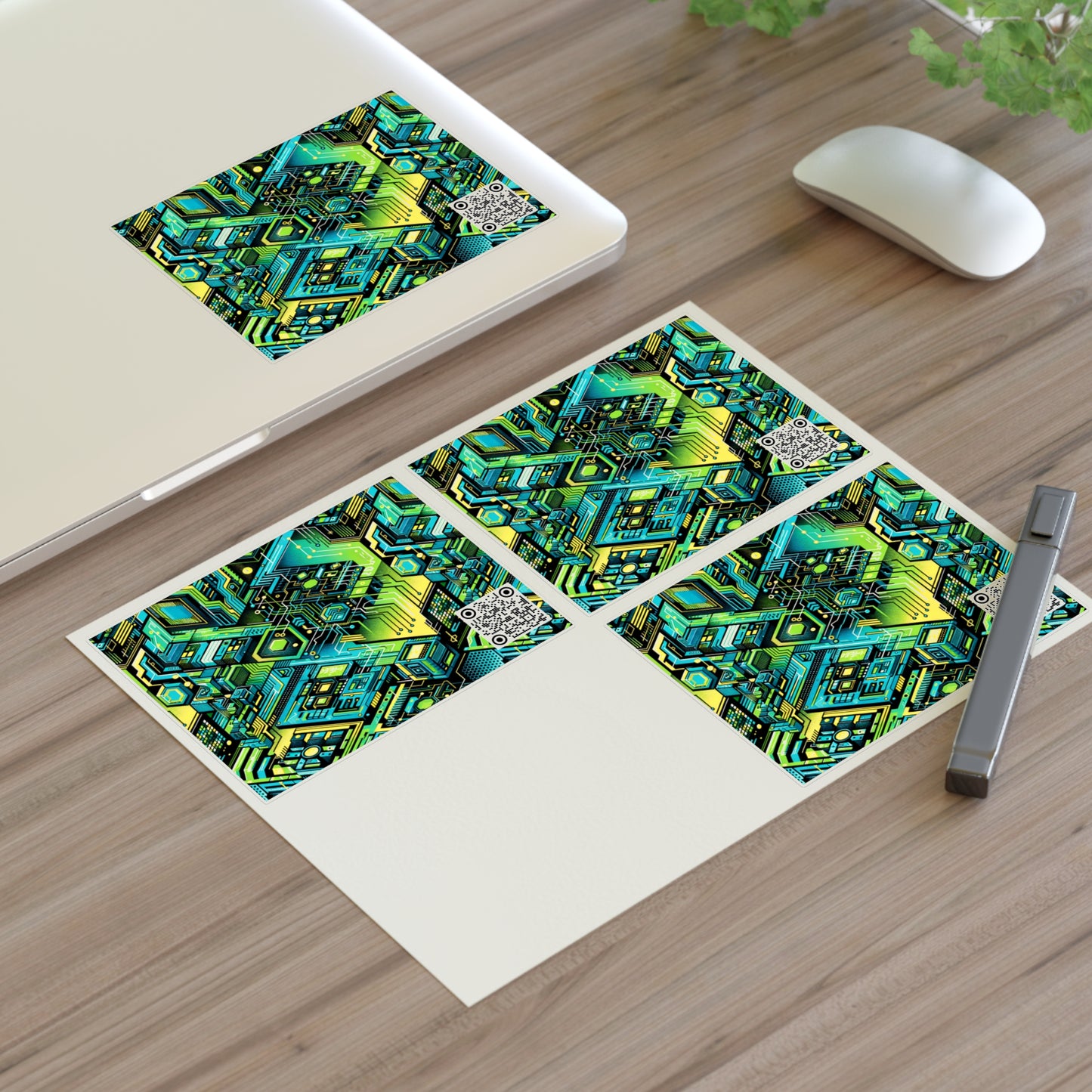 Tech-Infused Neon Tech-Forward Streetwear Sticker Sheets - 8404 Design-38