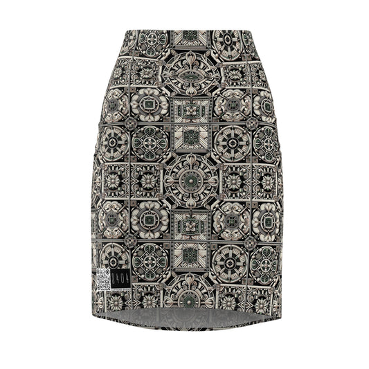 Cyber Garden Party Tech Garden Extravaganza Women's Pencil Skirt - 8404 Design-45