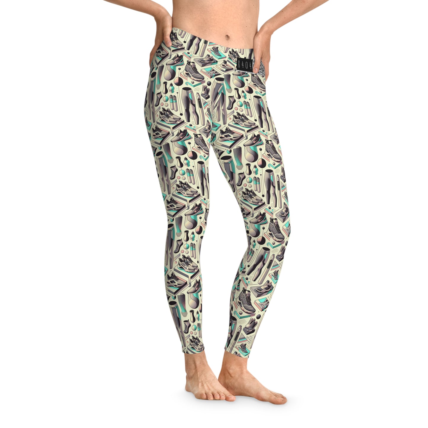 Tech-Infused Athleisure Futuristic Athletic Tech Stretch Leggings - 8404 Design-44