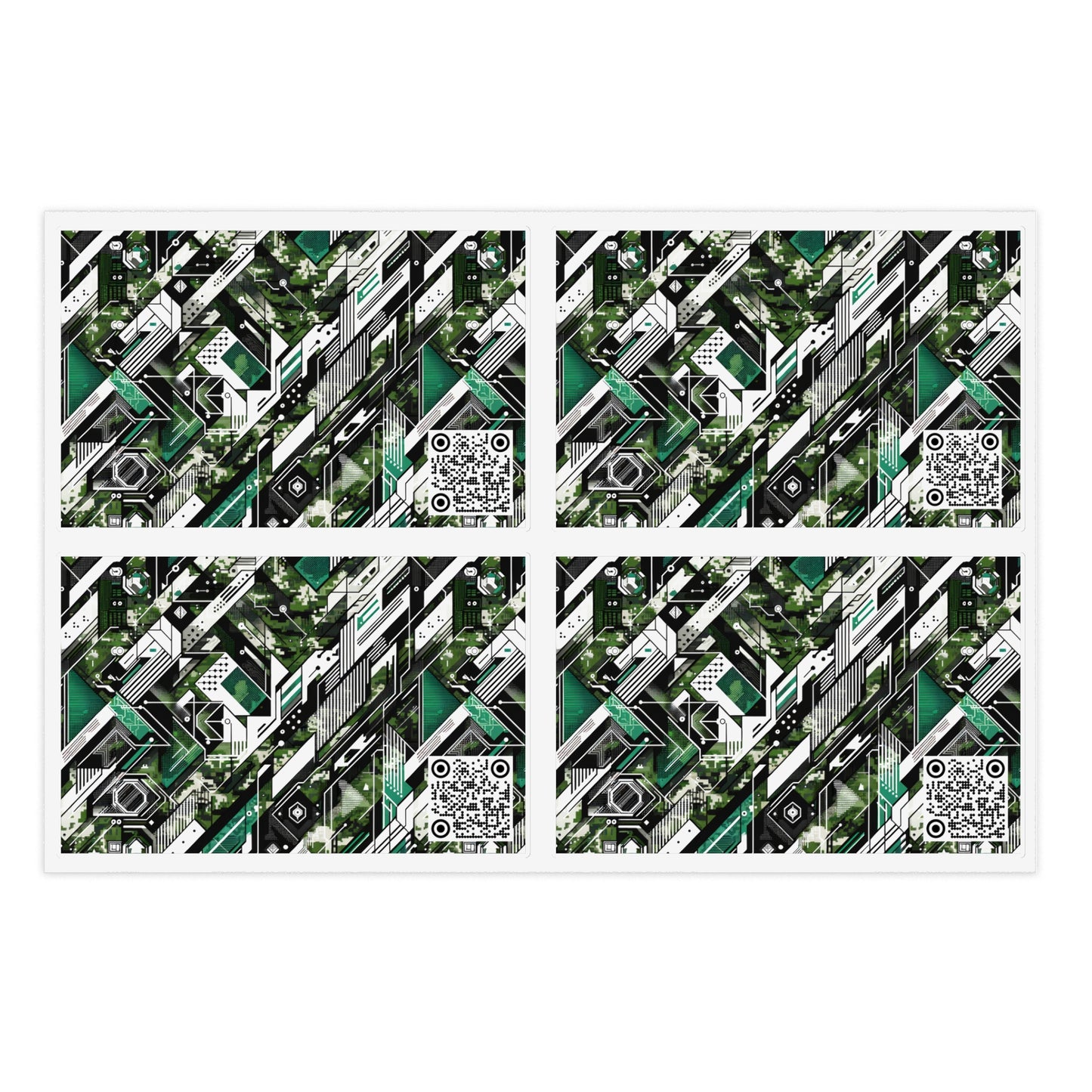Tech Camo Fusion Tech-Forward Streetwear With a Futuristic Edge Sticker Sheets - 8404 Design-63