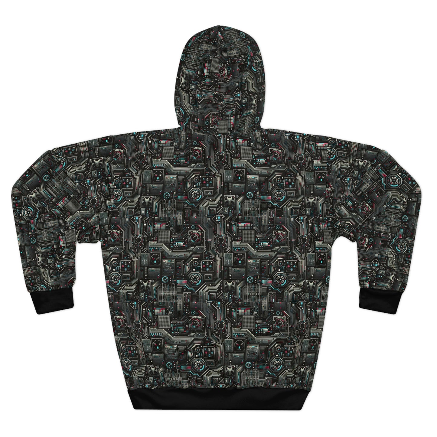 Tech Noir Aesthetics Sleek Tech Streetwear Pullover Hoodie - 8404 Design-52