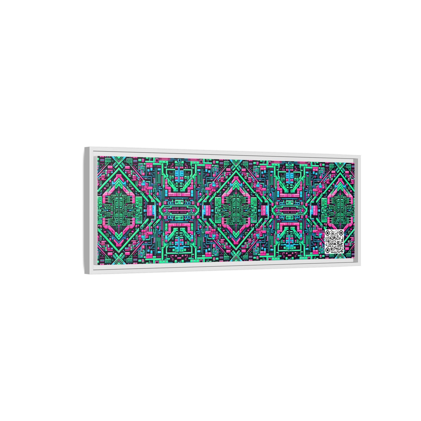 Digital Glitch Vibes Tech-Inspired Streetwear Matte Canvas, Framed (multi-Color) - 8404 Design-71 B