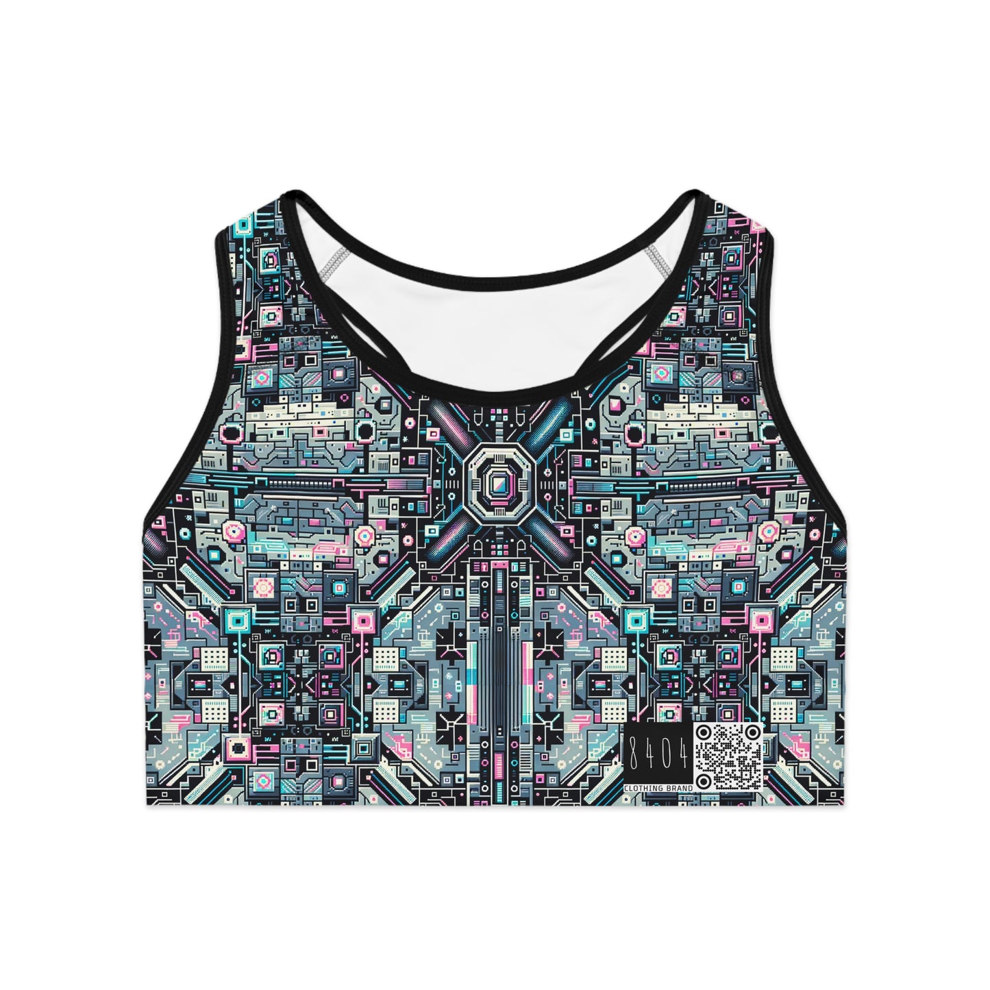 Digital Renaissance Tech-Forward Maximalism Sports Bra - 8404 Design-44