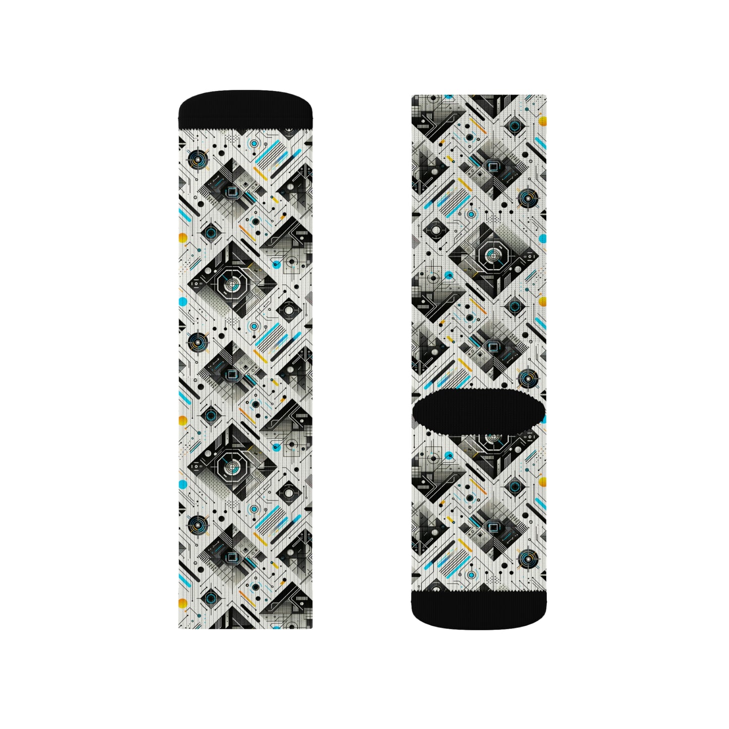 Tech Minimalism Minimalist Tech Sublimation Socks - 8404 Design-47