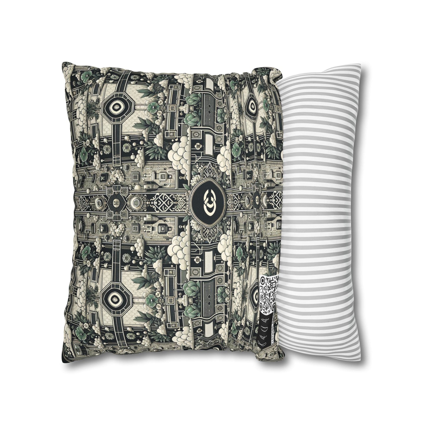 Cyber Garden Party Tech Garden Extravaganza Spun Polyester Square Pillowcase - 8404 Design-54