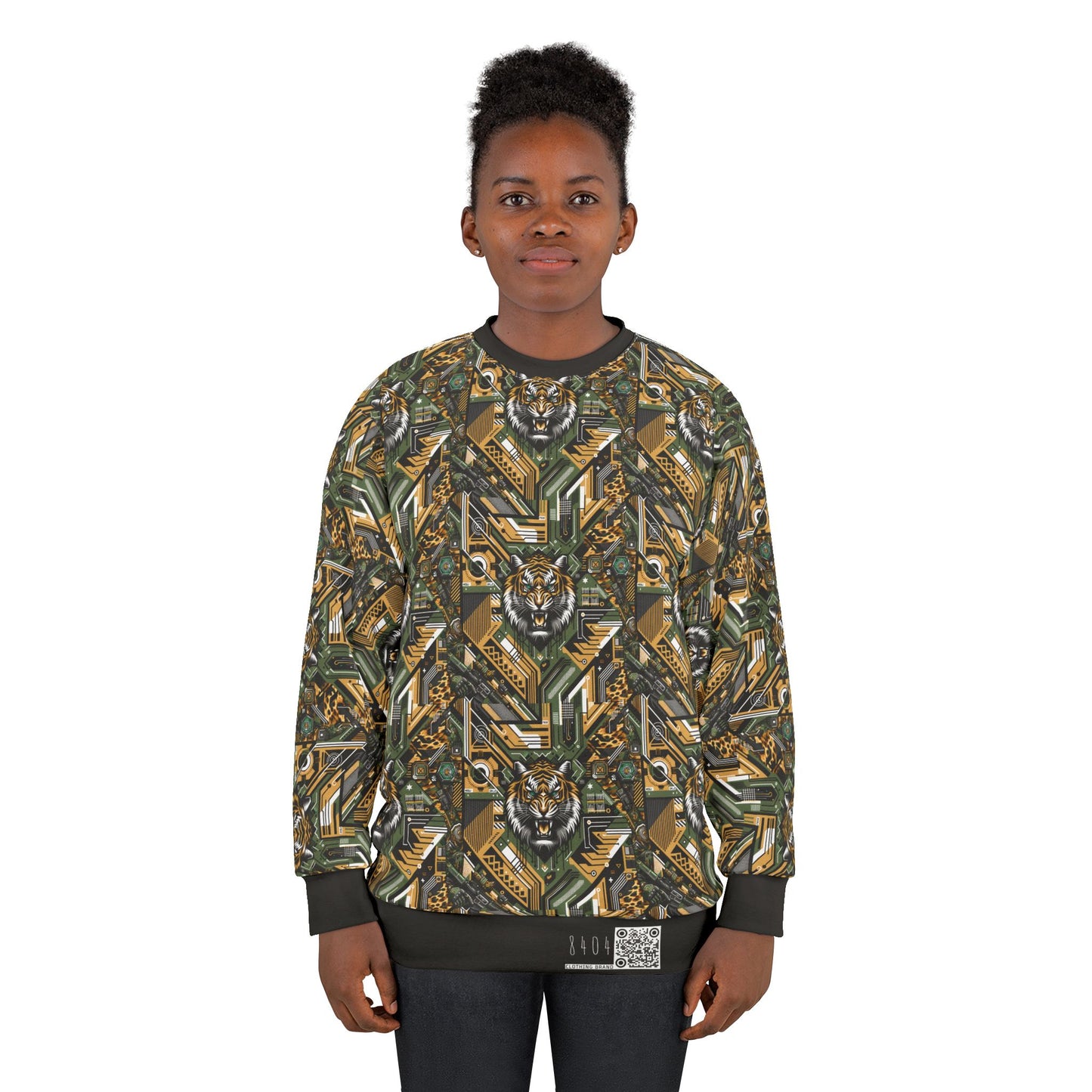 Neo-Camo Fusion Tech-Forward Streetwear Sweatshirt - 8404 Design-58