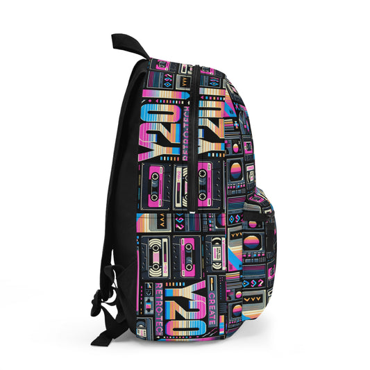 Digital Nostalgia Tech-Inspired Retro Fusion Backpack - 8404 Design-65