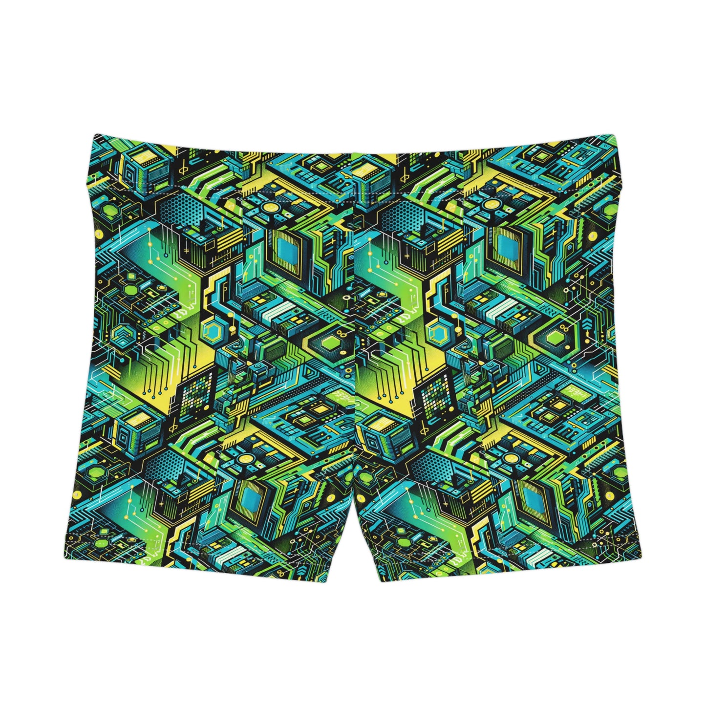 Tech-Infused Neon Tech-Forward Streetwear Women's Shorts - 8404 Design-38