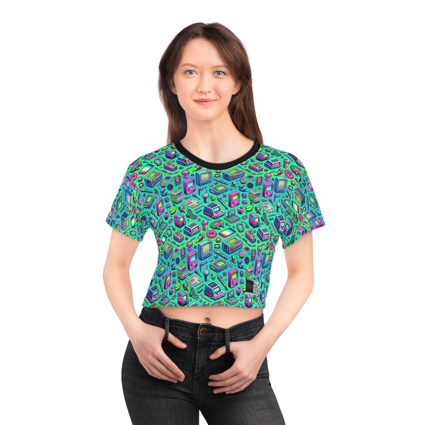 Y2k Revival Nostalgic Futurism Crop Tee - 8404 Design-48