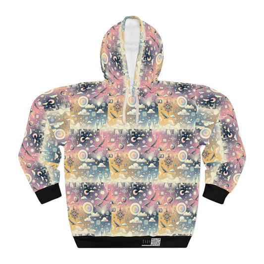 Digital Dreamland Whimsical and Nostalgic Streetwear With a Digital Twist Pullover Hoodie - 8404 Design-69