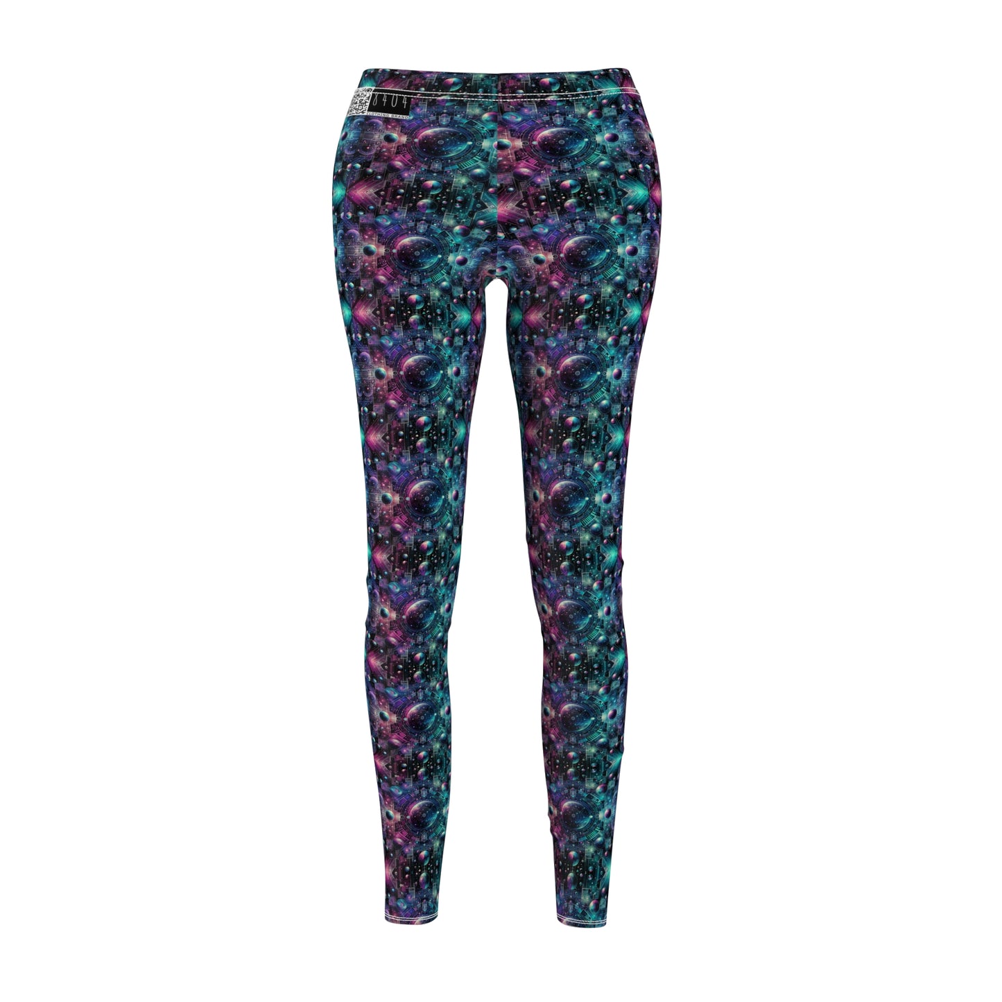 Galactic Hues Tech-Forward Cosmic Fusion Women's Cut & Sew Casual Leggings - 8404 Design-59
