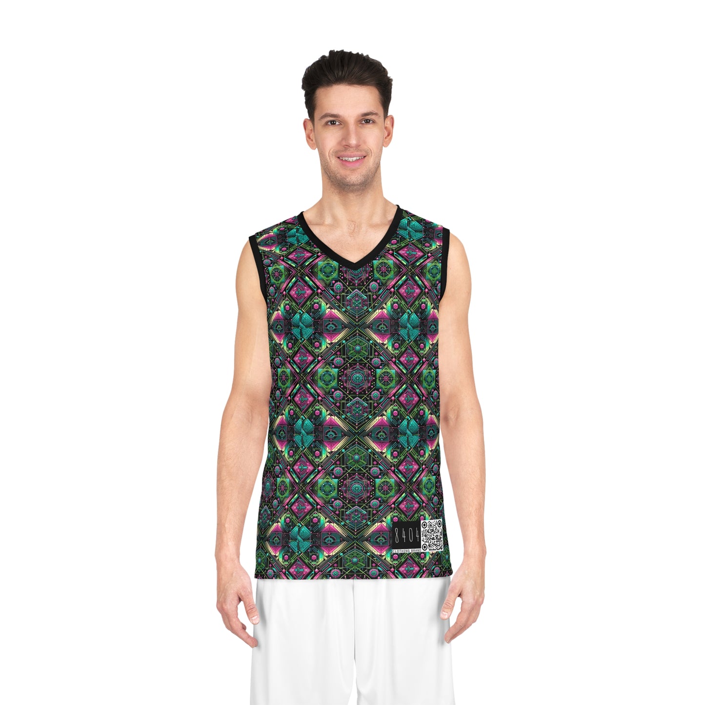 Tech-Infused Graphics Tech-Forward Streetwear Basketball Jersey - 8404 Design-45