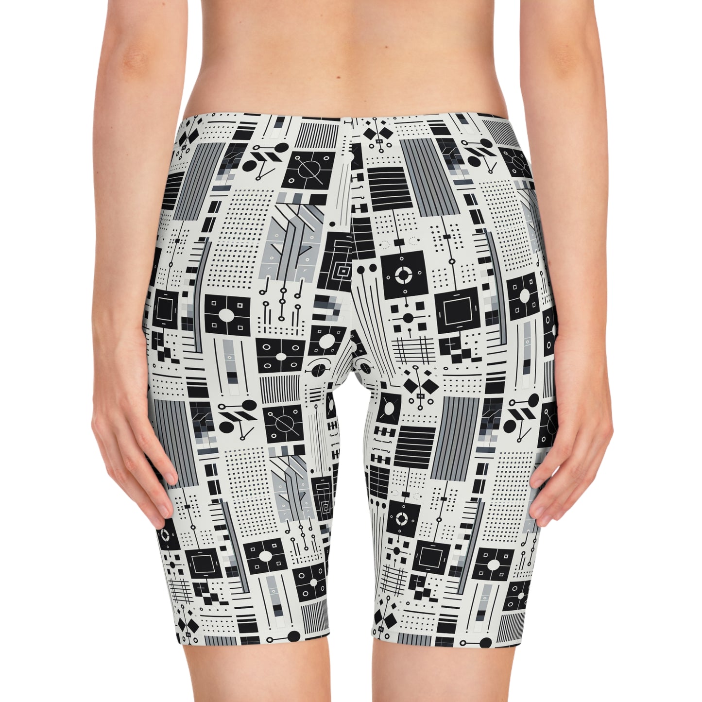 Digital Minimalism Minimalist Tech Women's Bike Shorts - 8404 Design-54